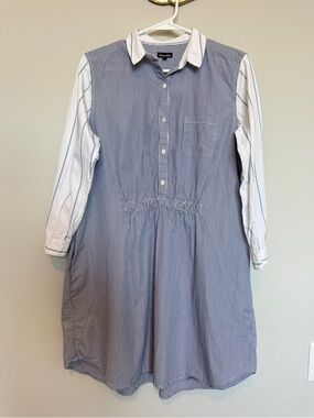 Steven Alan Blue & White Striped Shirt Dress